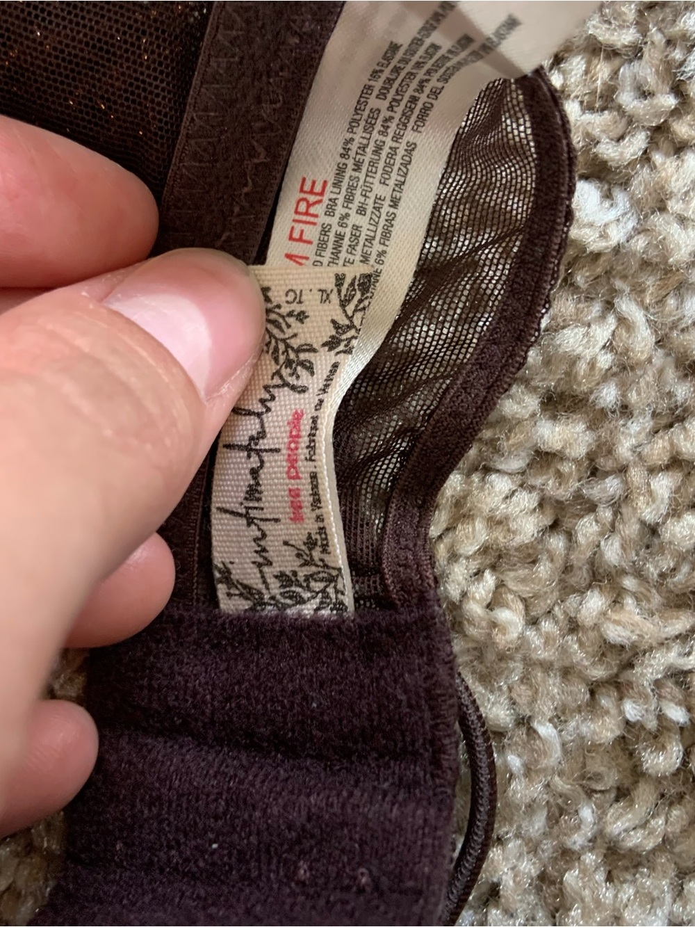 Intimately Free People All I Want XL Brown Lace Longline Underwire Sheer Bra - Picture 5 of 5